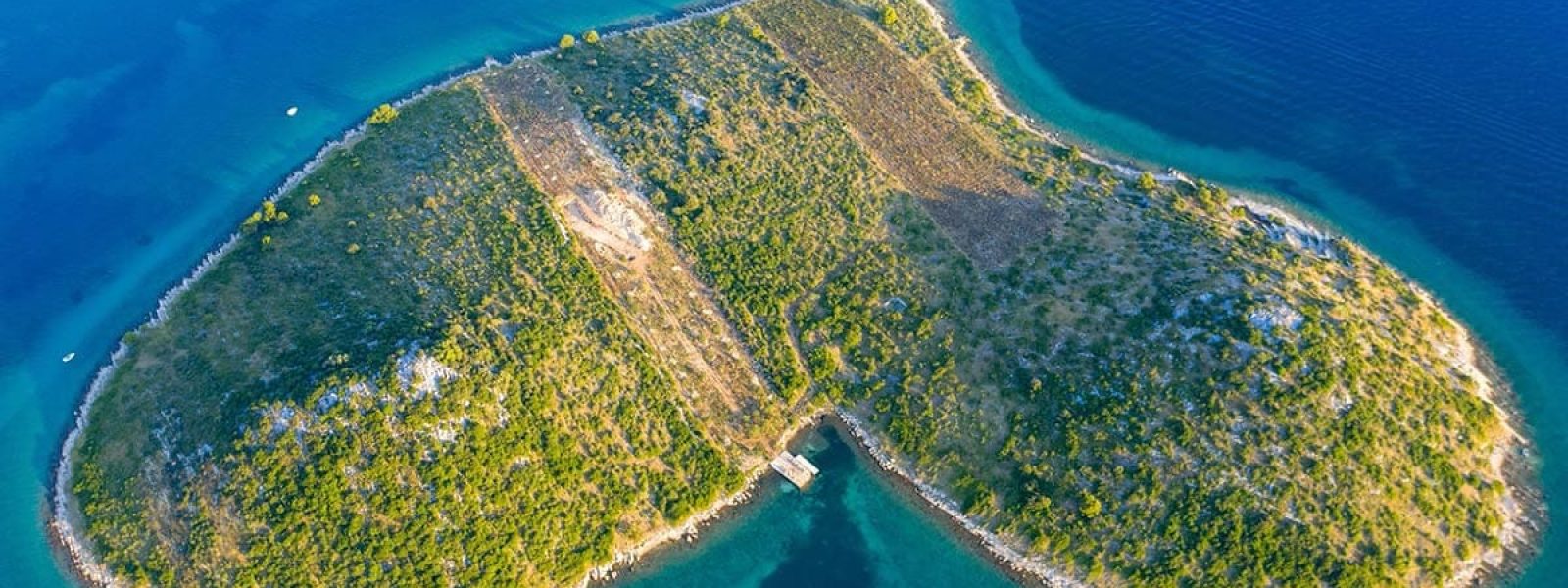 Het love island Galešnjak van boven