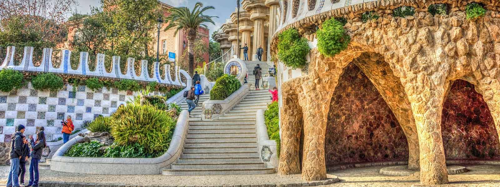 Een deel van Park Guell van Gaudi in Barcelona