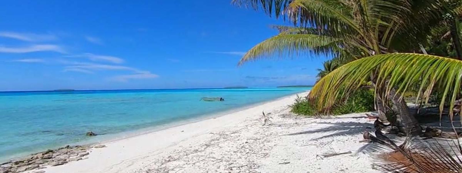 Tropisch strand op Frans Polynesie