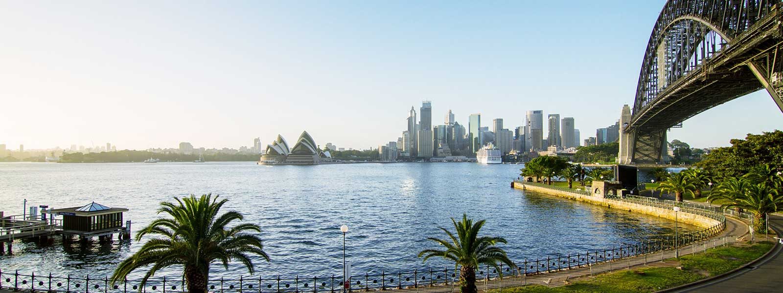 Mooie blik op de Sydney Bridge en Opera House