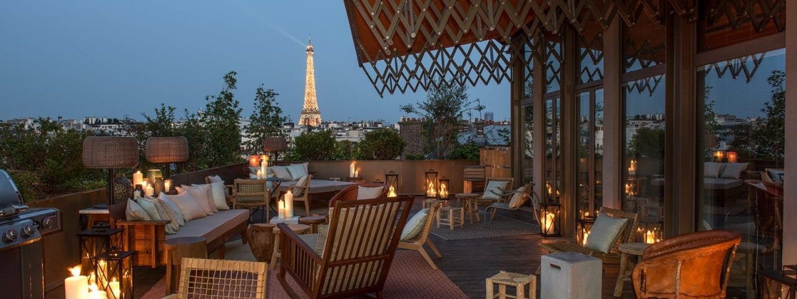 Dakterras hotel Brach in Parijs met uitzicht op Eiffeltoren